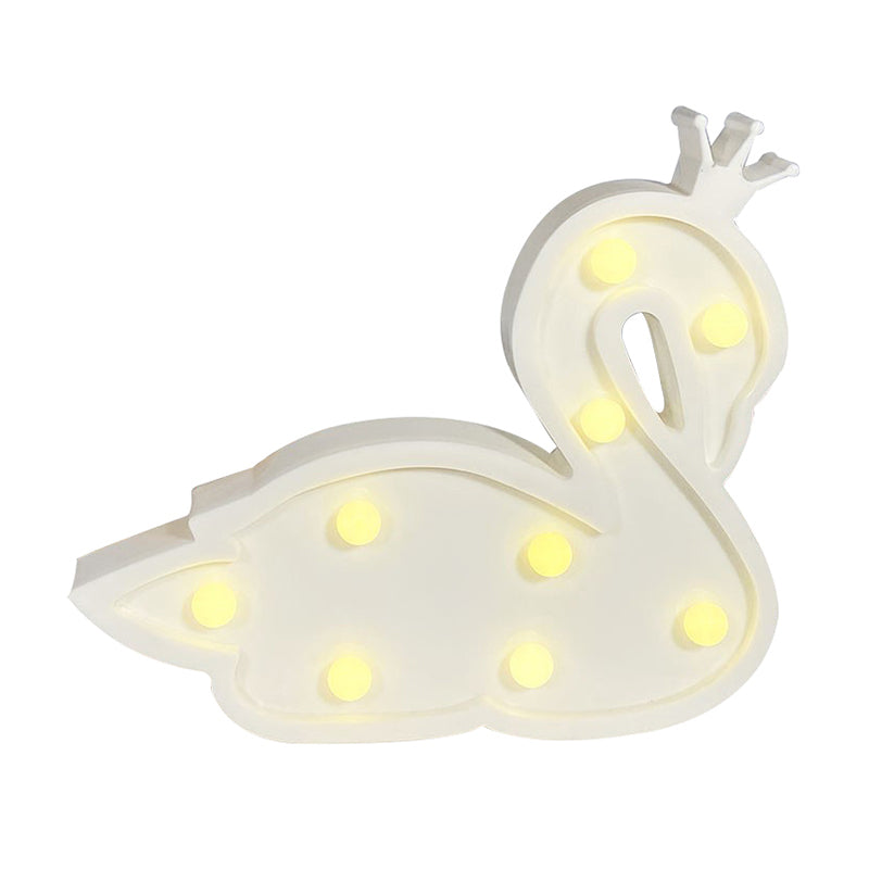 Plastic Swan Wall Night Lamp Contemporary LED Night Lighting for Children Bedroom Clearhalo 'Night Lights' 'Wall Lights' Lighting' 2017999