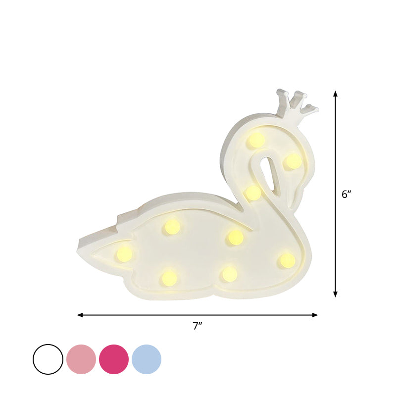 Plastic Swan Wall Night Lamp Contemporary LED Night Lighting for Children Bedroom Clearhalo 'Night Lights' 'Wall Lights' Lighting' 2018000