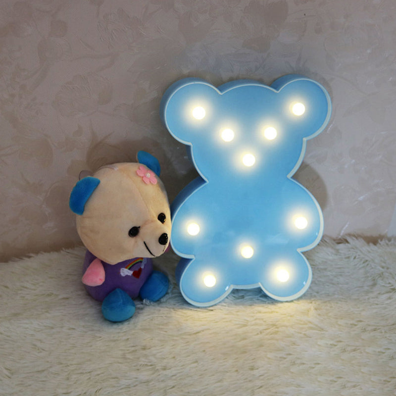 Simplicity LED Wall Night Light Bear Nightstand Lamp with Plastic Shade for Nursery Room Blue Clearhalo 'Night Lights' 'Wall Lights' Lighting' 2018022