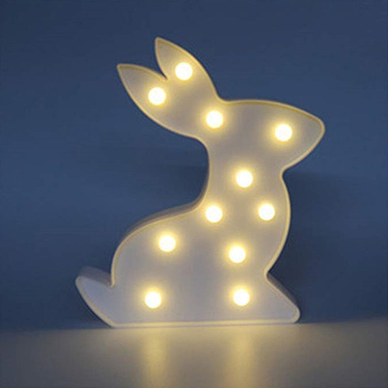 Rabbit Shaped Night Lamp Contemporary Plastic Baby Bedroom LED Nightstand Light Clearhalo 'Night Lights' 'Wall Lights' Lighting' 2018029