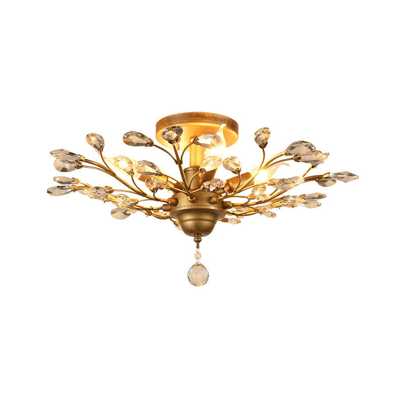 Crystal Branches Ceiling Chandelier Traditional Dining Room Pendant Lighting Fixture Clearhalo 'Ceiling Lights' 'Chandeliers' Lighting' options 2018377