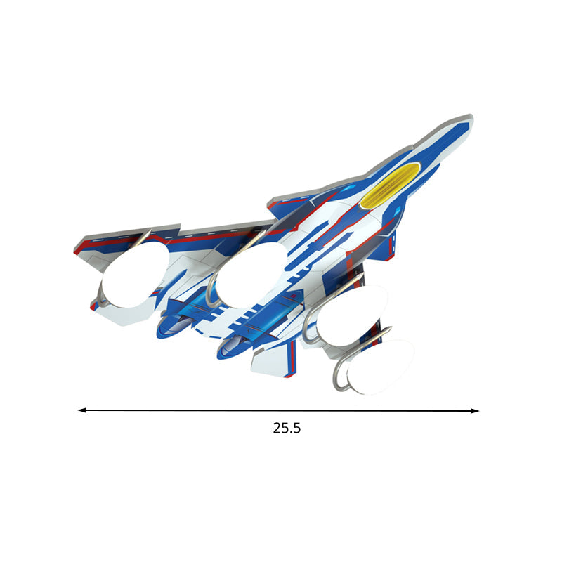 Wood Combat Aeroplane Ceiling Light Game Room Shop Cartoon Flush Mount Light Clearhalo 'Ceiling Lights' 'Close To Ceiling Lights' 'Close to ceiling' 'Glass shade' 'Glass' Lighting' 201885