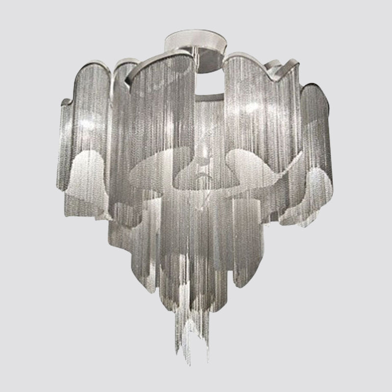 Twisted Living Room Semi Flush Aluminum LED Contemporary Ceiling Light Fixture Clearhalo 'Ceiling Lights' 'Close To Ceiling Lights' 'Close to ceiling' 'Semi-flushmount' Lighting' 2024260