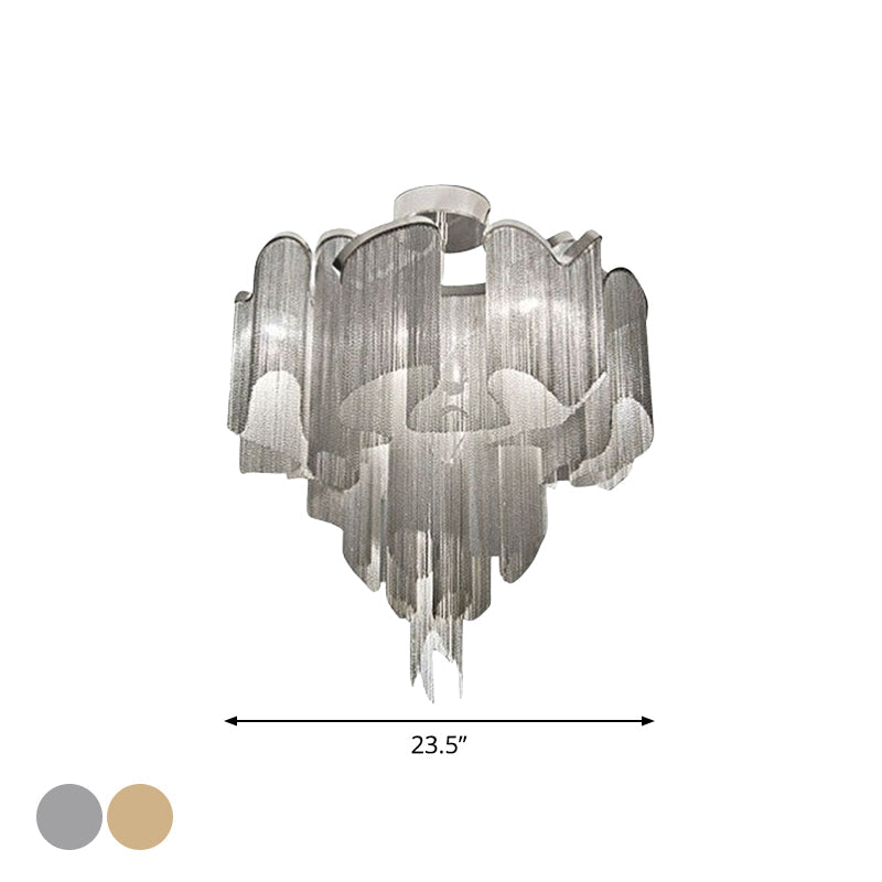 Twisted Living Room Semi Flush Aluminum LED Contemporary Ceiling Light Fixture Clearhalo 'Ceiling Lights' 'Close To Ceiling Lights' 'Close to ceiling' 'Semi-flushmount' Lighting' 2024261