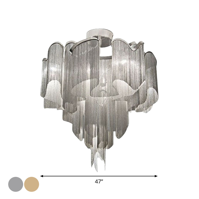 Twisted Living Room Semi Flush Aluminum LED Contemporary Ceiling Light Fixture Clearhalo 'Ceiling Lights' 'Close To Ceiling Lights' 'Close to ceiling' 'Semi-flushmount' Lighting' 2024264