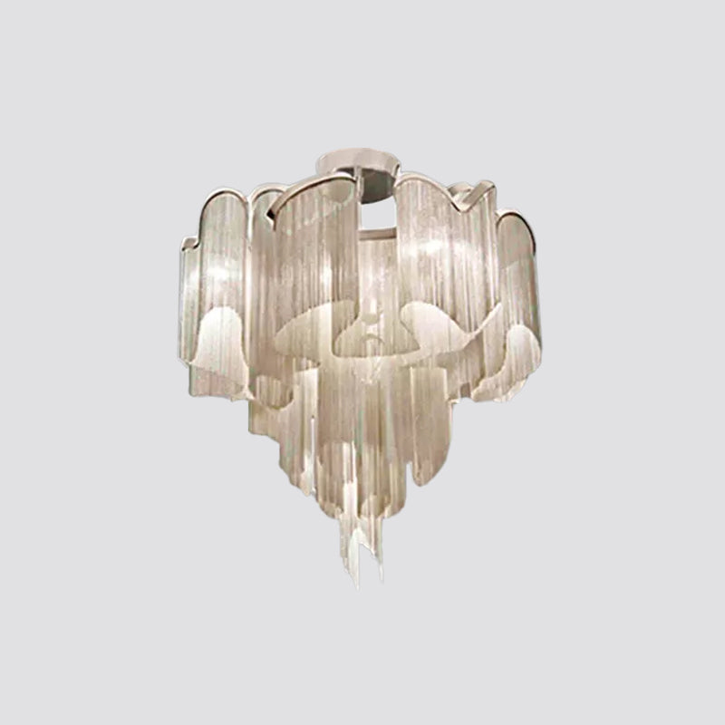 Twisted Living Room Semi Flush Aluminum LED Contemporary Ceiling Light Fixture Clearhalo 'Ceiling Lights' 'Close To Ceiling Lights' 'Close to ceiling' 'Semi-flushmount' Lighting' 2024268