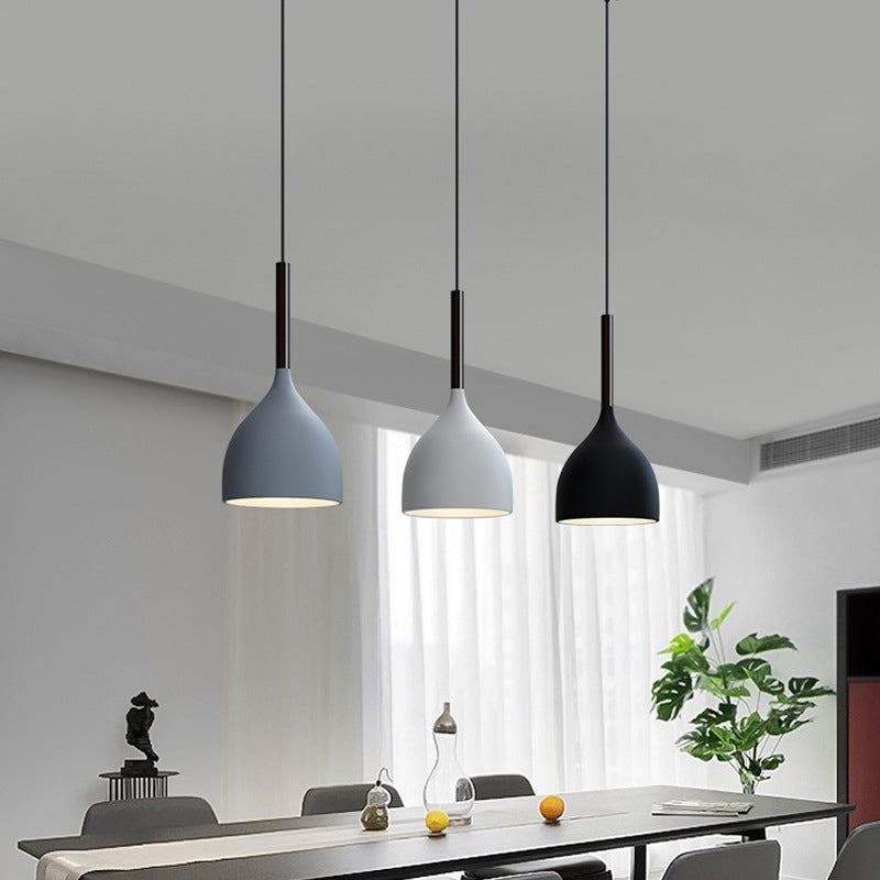 Teardrop Multi Light Pendant Modern Metal 3-Bulb Dining Room Down Lighting in Black Black Linear Clearhalo 'Ceiling Lights' 'Modern Pendants' 'Modern' 'Pendant Lights' 'Pendants' Lighting' 2024567