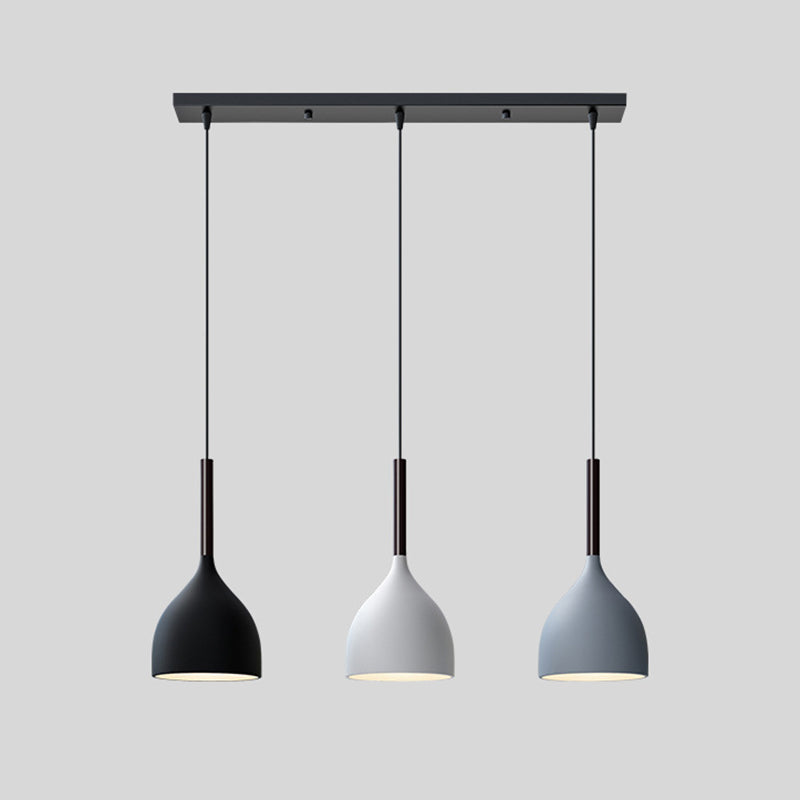 Teardrop Multi Light Pendant Modern Metal 3-Bulb Dining Room Down Lighting in Black Clearhalo 'Ceiling Lights' 'Modern Pendants' 'Modern' 'Pendant Lights' 'Pendants' Lighting' 2024569