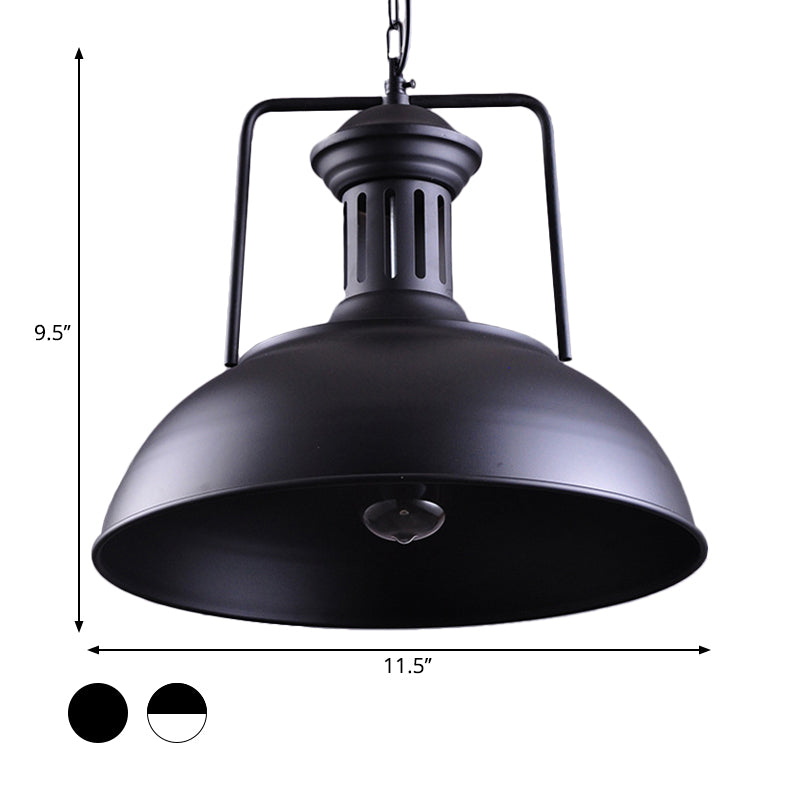 Iron Black Drop Lamp Barn 1 Light Farmhouse Pendant Lighting Fixture with Vented Socket Clearhalo 'Art Deco Pendants' 'Black' 'Cast Iron' 'Ceiling Lights' 'Ceramic' 'Crystal' 'Industrial Pendants' 'Industrial' 'Metal' 'Middle Century Pendants' 'Pendant Lights' 'Pendants' 'Rustic Pendants' 'Tiffany' Lighting' 2024711