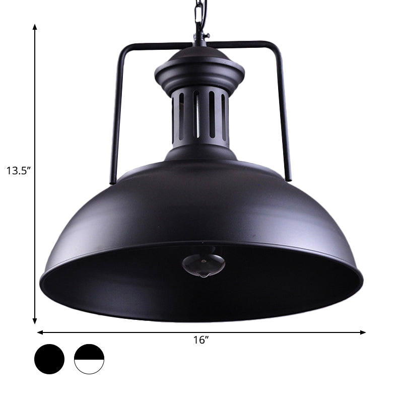 Iron Black Drop Lamp Barn 1 Light Farmhouse Pendant Lighting Fixture with Vented Socket Clearhalo 'Art Deco Pendants' 'Black' 'Cast Iron' 'Ceiling Lights' 'Ceramic' 'Crystal' 'Industrial Pendants' 'Industrial' 'Metal' 'Middle Century Pendants' 'Pendant Lights' 'Pendants' 'Rustic Pendants' 'Tiffany' Lighting' 2024712