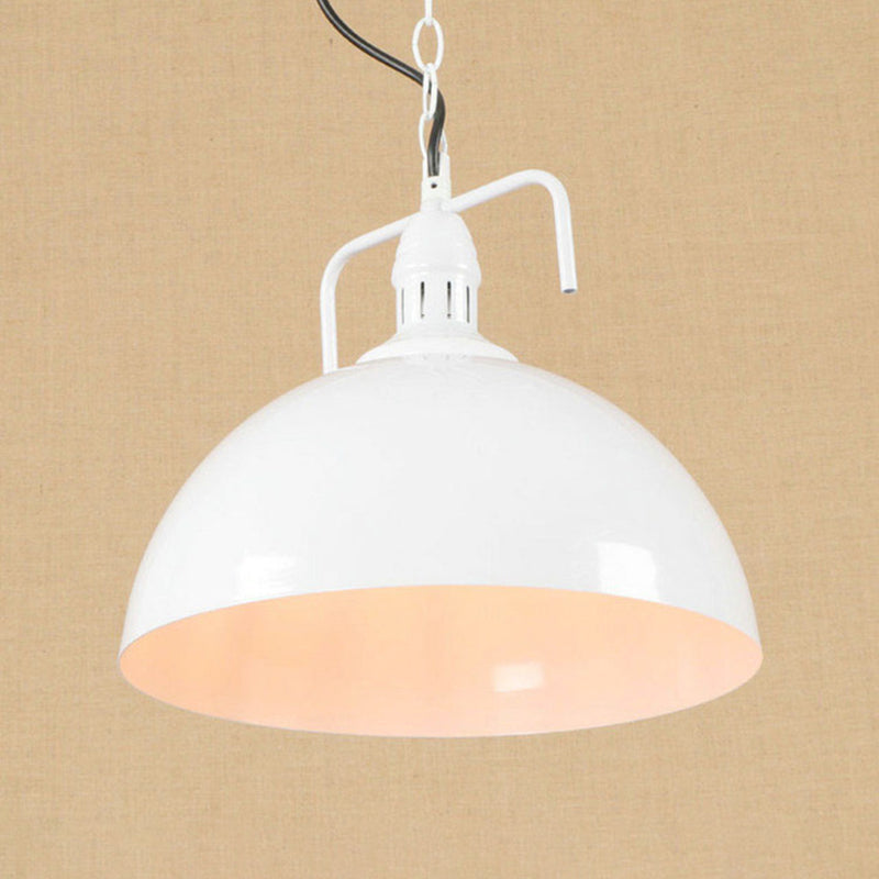 Warehouse Dome Hanging Light Kit 1-Light Metallic Suspension Lamp with Swivel Joint Clearhalo 'Art Deco Pendants' 'Black' 'Cast Iron' 'Ceiling Lights' 'Ceramic' 'Crystal' 'Industrial Pendants' 'Industrial' 'Metal' 'Middle Century Pendants' 'Pendant Lights' 'Pendants' 'Rustic Pendants' 'Tiffany' Lighting' 2024719