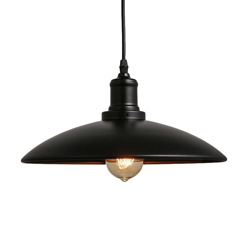 Dome Shaped Metal Pendulum Light Farmhouse 1-Light Dining Room Hanging Lamp Kit Clearhalo 'Art Deco Pendants' 'Black' 'Cast Iron' 'Ceiling Lights' 'Ceramic' 'Crystal' 'Industrial Pendants' 'Industrial' 'Metal' 'Middle Century Pendants' 'Pendant Lights' 'Pendants' 'Rustic Pendants' 'Tiffany' Lighting' 2024741