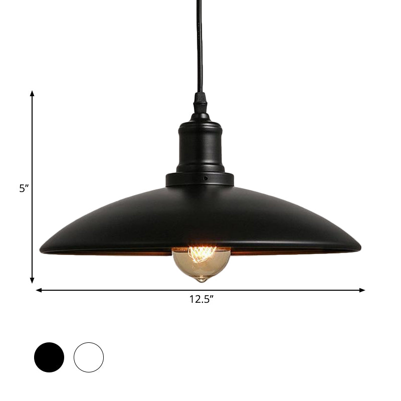 Dome Shaped Metal Pendulum Light Farmhouse 1-Light Dining Room Hanging Lamp Kit Clearhalo 'Art Deco Pendants' 'Black' 'Cast Iron' 'Ceiling Lights' 'Ceramic' 'Crystal' 'Industrial Pendants' 'Industrial' 'Metal' 'Middle Century Pendants' 'Pendant Lights' 'Pendants' 'Rustic Pendants' 'Tiffany' Lighting' 2024744