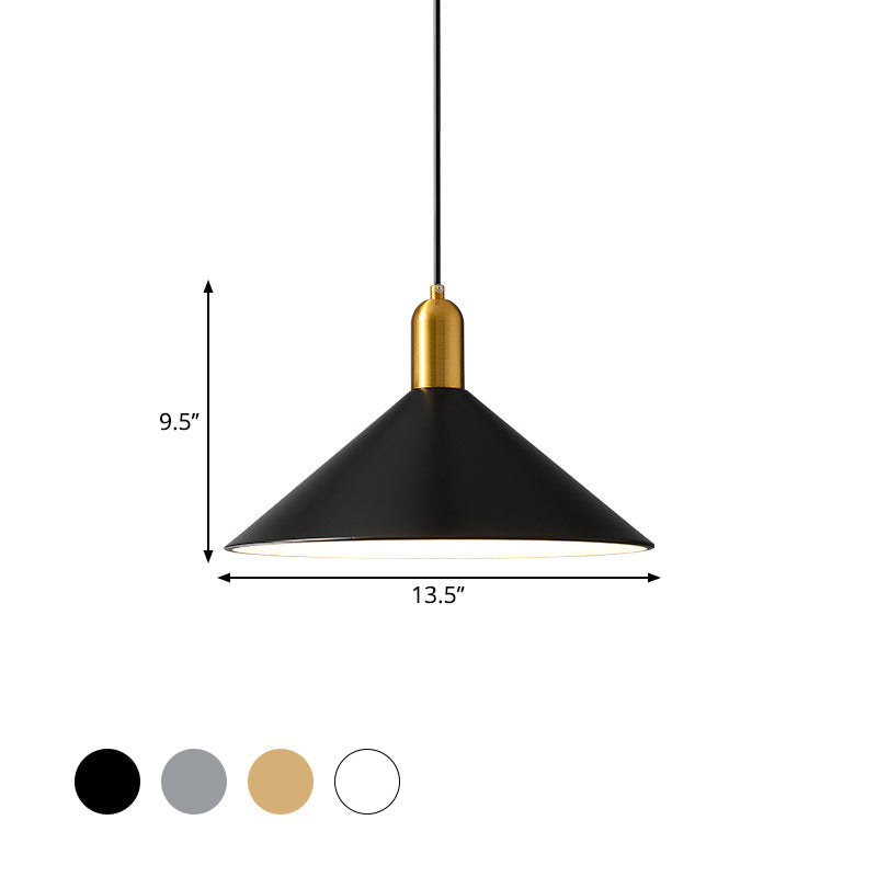 Metal Conical Drop Lamp Industrial 1 Head Dining Room Pendant Lighting Fixture Clearhalo 'Art Deco Pendants' 'Black' 'Cast Iron' 'Ceiling Lights' 'Ceramic' 'Crystal' 'Industrial Pendants' 'Industrial' 'Metal' 'Middle Century Pendants' 'Pendant Lights' 'Pendants' 'Rustic Pendants' 'Tiffany' Lighting' 2024759