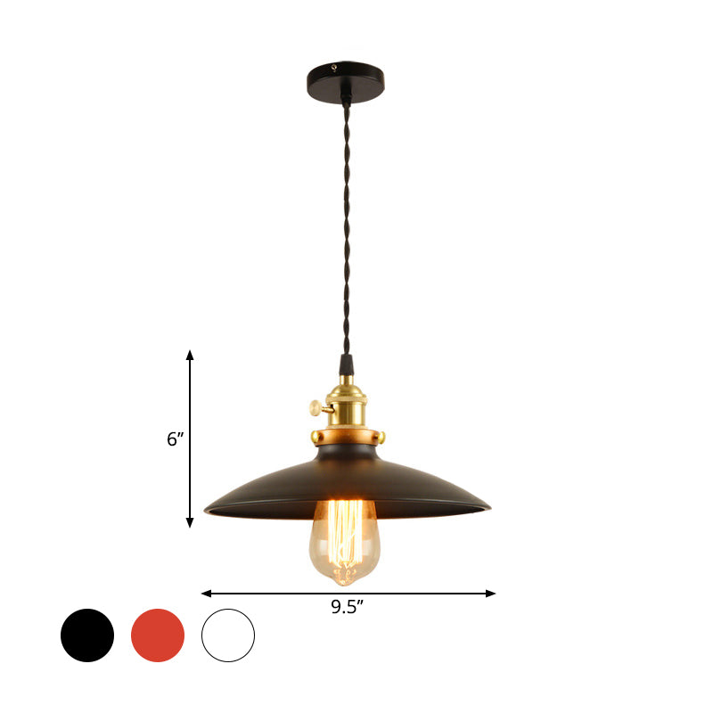 1-Head Drop Pendant Warehouse Saucer Metallic Hanging Light Fixture for Dining Room Clearhalo 'Art Deco Pendants' 'Black' 'Cast Iron' 'Ceiling Lights' 'Ceramic' 'Crystal' 'Industrial Pendants' 'Industrial' 'Metal' 'Middle Century Pendants' 'Pendant Lights' 'Pendants' 'Rustic Pendants' 'Tiffany' Lighting' 2024771