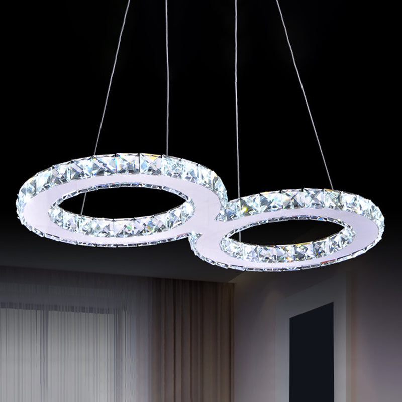 Geometry Frame Dining Room Chandelier Clear Crystal LED Modern Hanging Pendant Light Clear C Clearhalo 'Ceiling Lights' 'Chandeliers' 'Clear' 'Industrial' 'Modern Chandeliers' 'Modern' 'Tiffany' 'Traditional Chandeliers' Lighting' 2025061