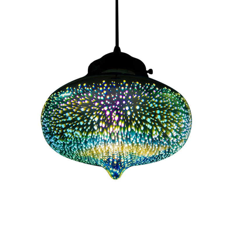 3D Glass Geometry Drop Pendant Modernist 1-Light Pendulum Light for Living Room Multi-Color D Clearhalo 'Ceiling Lights' 'Glass shade' 'Glass' 'Modern Pendants' 'Modern' 'Pendant Lights' 'Pendants' Lighting' 2025126