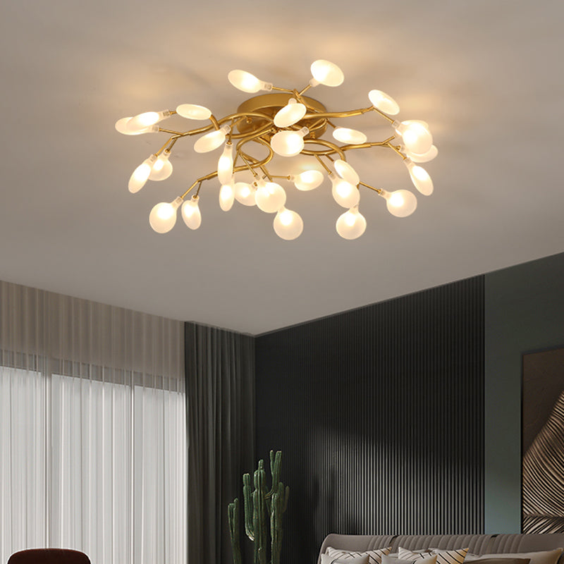 Firefly Flush Ceiling Light Contemporary Metal Living Room LED Flush Mount Lighting 28 Gold White Clearhalo 'Ceiling Lights' 'Close To Ceiling Lights' 'Close to ceiling' 'Flush mount' Lighting' 2025262