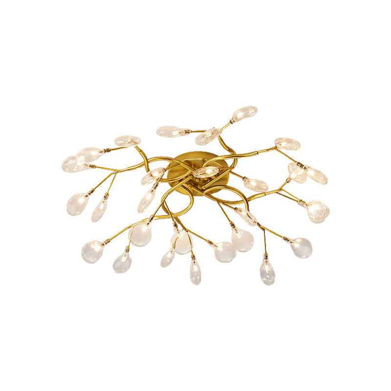 Firefly Flush Ceiling Light Contemporary Metal Living Room LED Flush Mount Lighting 28 Gold Clear Clearhalo 'Ceiling Lights' 'Close To Ceiling Lights' 'Close to ceiling' 'Flush mount' Lighting' 2025279