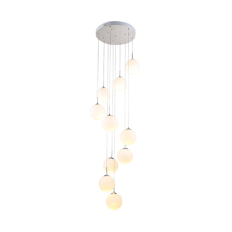 Orb Cream Glass Multi Light Pendant Modernist White Ceiling Suspension Lamp for Living Room Clearhalo 'Ceiling Lights' 'Modern Pendants' 'Modern' 'Pendant Lights' 'Pendants' Lighting' 2025388