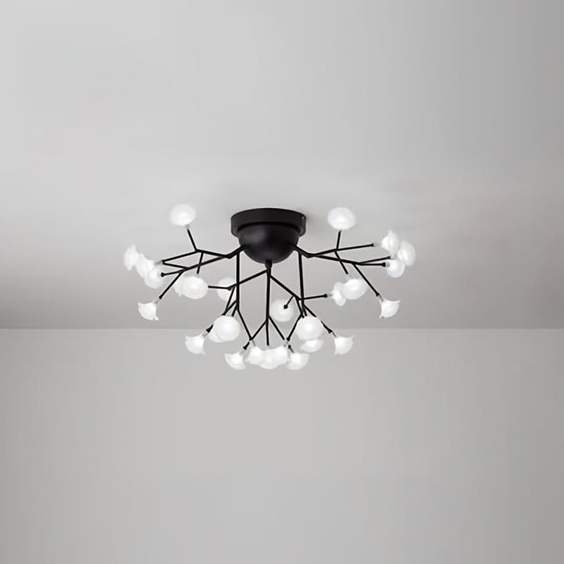 Branching Living Room Flush Mount Metal LED Minimalist Ceiling Light Fixture 27 Black Flower Clearhalo 'Ceiling Lights' 'Close To Ceiling Lights' 'Close to ceiling' 'Flush mount' Lighting' 2026150