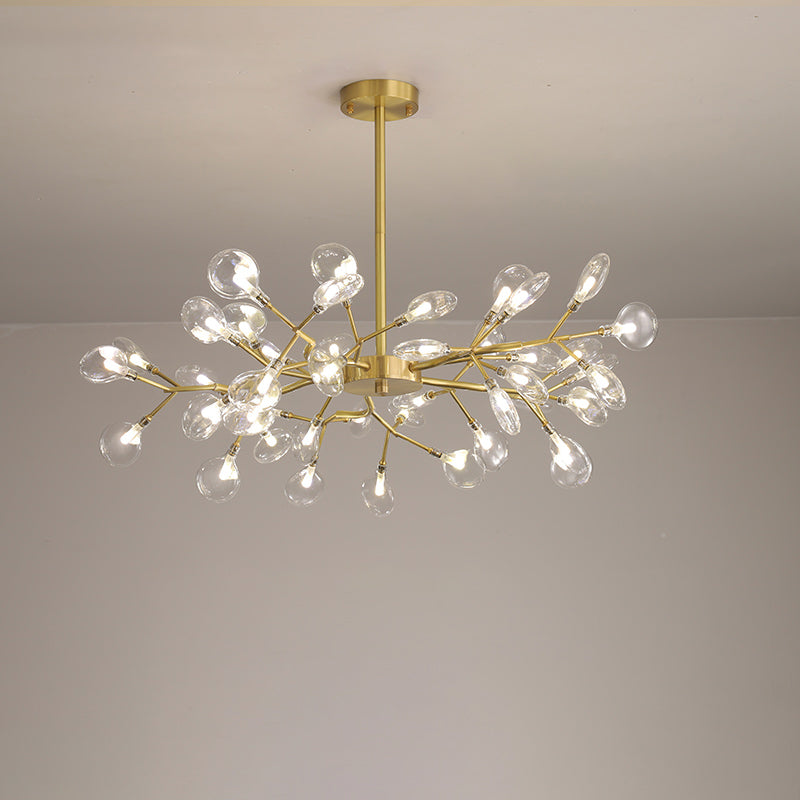 Leaf-Shaped Chandelier Light Modernist Metal LED Brass Pendant Lighting Fixture 45 Brass Clear Clearhalo 'Ceiling Lights' 'Chandeliers' 'Modern Chandeliers' 'Modern' Lighting' 2026262