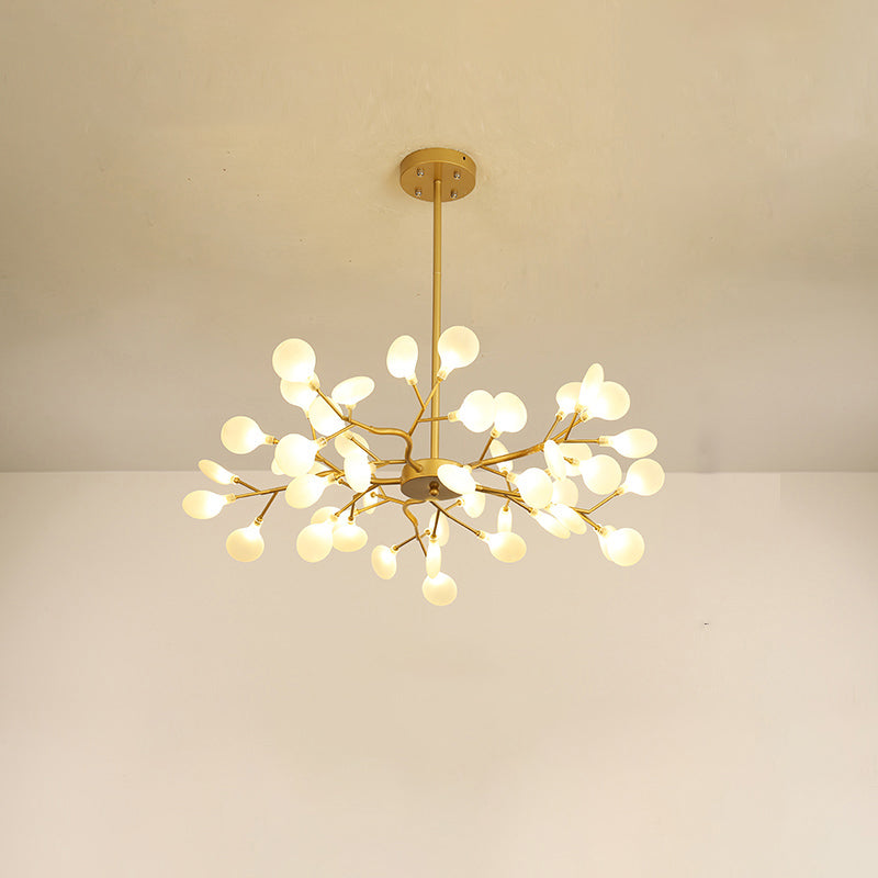 Leaf-Shaped Chandelier Light Modernist Metal LED Brass Pendant Lighting Fixture 45 Gold White Clearhalo 'Ceiling Lights' 'Chandeliers' 'Modern Chandeliers' 'Modern' Lighting' 2026272