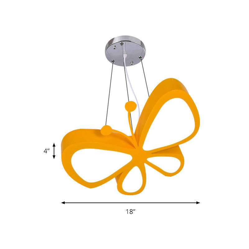 Butterfly Boys Girls Bedroom Pendant Light Acrylic Cute LED Hanging Light Clearhalo 'Ceiling Lights' 'Pendant Lights' 'Pendants' Lighting' 203081