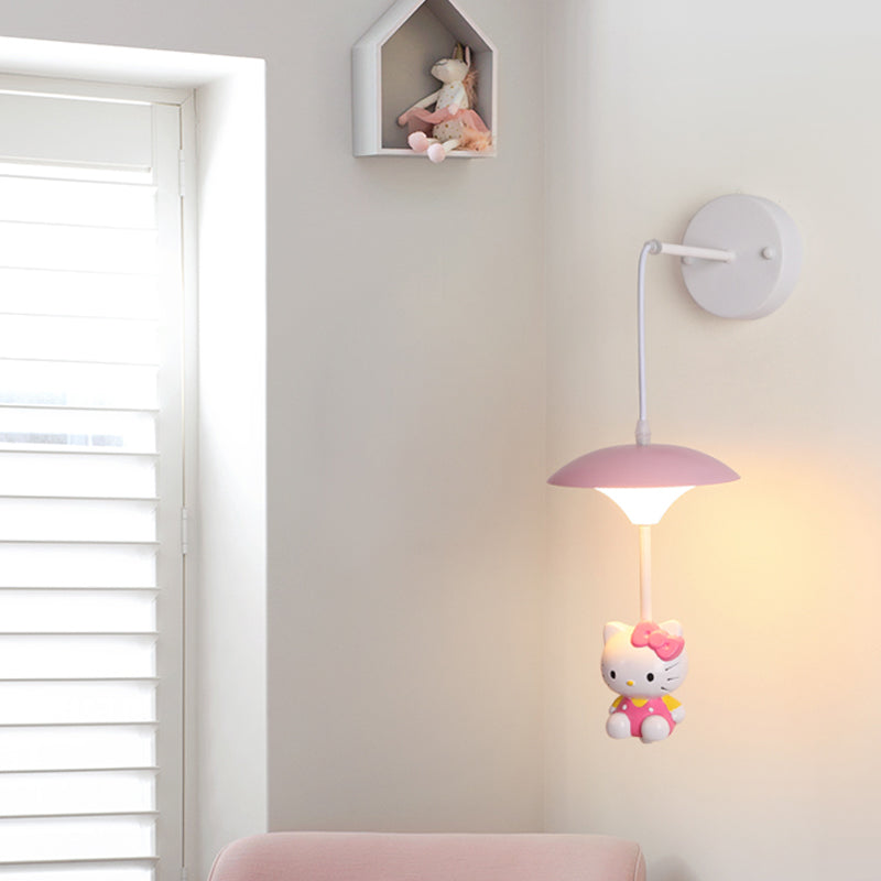 Mushroom Shade Wall Light Kid Acrylic LED White Wall Mounted Light Fixture with Cartoon Decoration Clearhalo 'Wall Lamps & Sconces' 'Wall Lights' Lighting' 2030835