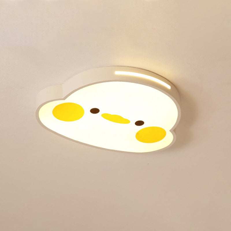 Animal Flush Mount Lamp Kid Metal LED Nursery Flushmount Ceiling Fixture in White Clearhalo 'Ceiling Lights' 'Close To Ceiling Lights' 'Close to ceiling' 'Flush mount' Lighting' 2031080