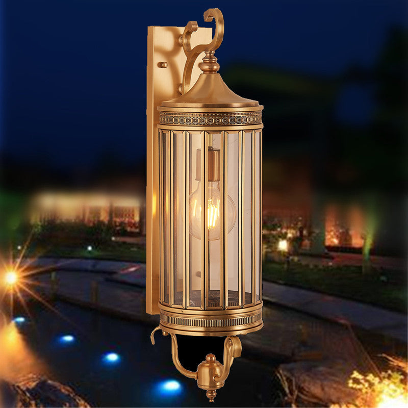 Traditionary Bird Cage Sconce Light Metal 1/3 Heads Wall Lamp Fixture in Gold for Balcony Clearhalo 'Wall Lamps & Sconces' 'Wall Lights' Lighting' 203126