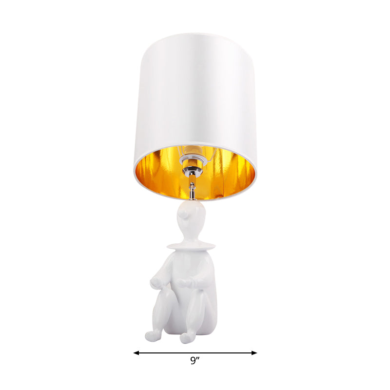 One Head Modern Desk Light Cylinder Modern Style Metal Desk Lamp with Sitting Boy for Kid Bedroom Clearhalo 'Lamps' 'Table Lamps' Lighting' 203511