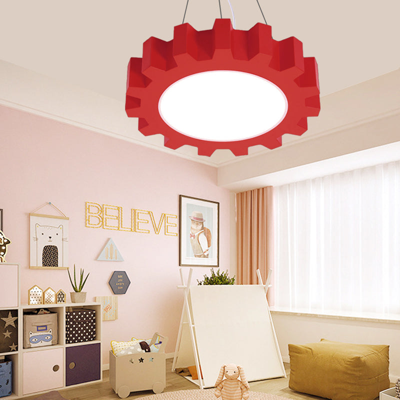 Creative Gear Pendant Light Acrylic Candy Colored LED Suspension Light for Kindergarten Clearhalo 'Ceiling Lights' 'Pendant Lights' 'Pendants' Lighting' 203589