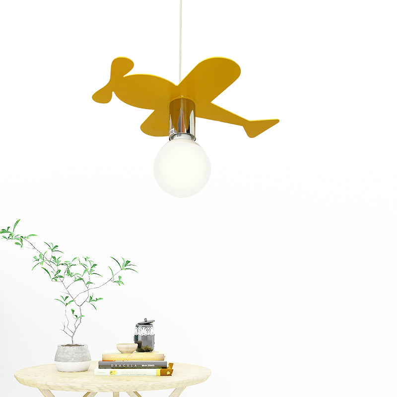 Kids Bright Colored Pendant Light Airplane 1 Light Metal LED Ceiling Lamp for Foyer Clearhalo 'Ceiling Lights' 'Pendant Lights' 'Pendants' Lighting' 203792