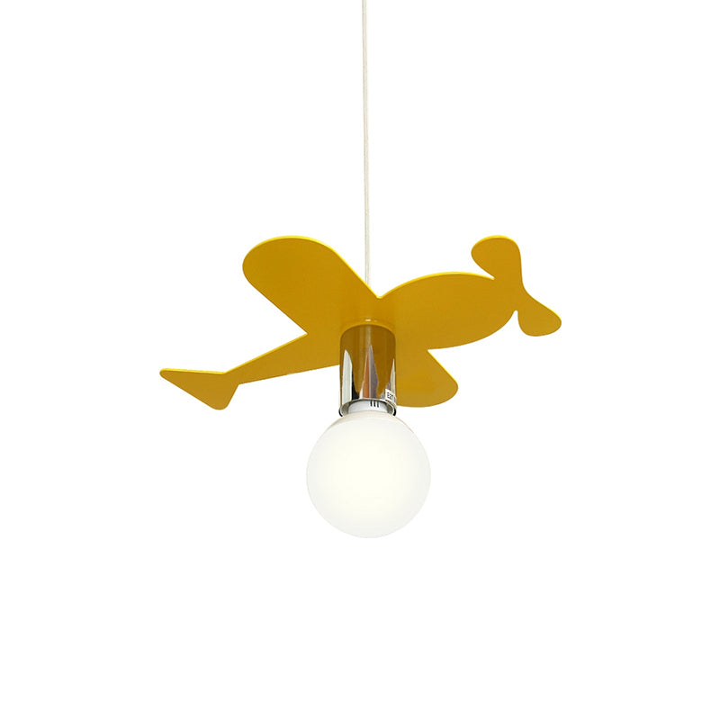 Kids Bright Colored Pendant Light Airplane 1 Light Metal LED Ceiling Lamp for Foyer Clearhalo 'Ceiling Lights' 'Pendant Lights' 'Pendants' Lighting' 203794