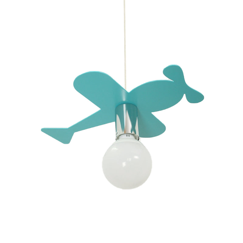 Kids Bright Colored Pendant Light Airplane 1 Light Metal LED Ceiling Lamp for Foyer Clearhalo 'Ceiling Lights' 'Pendant Lights' 'Pendants' Lighting' 203798