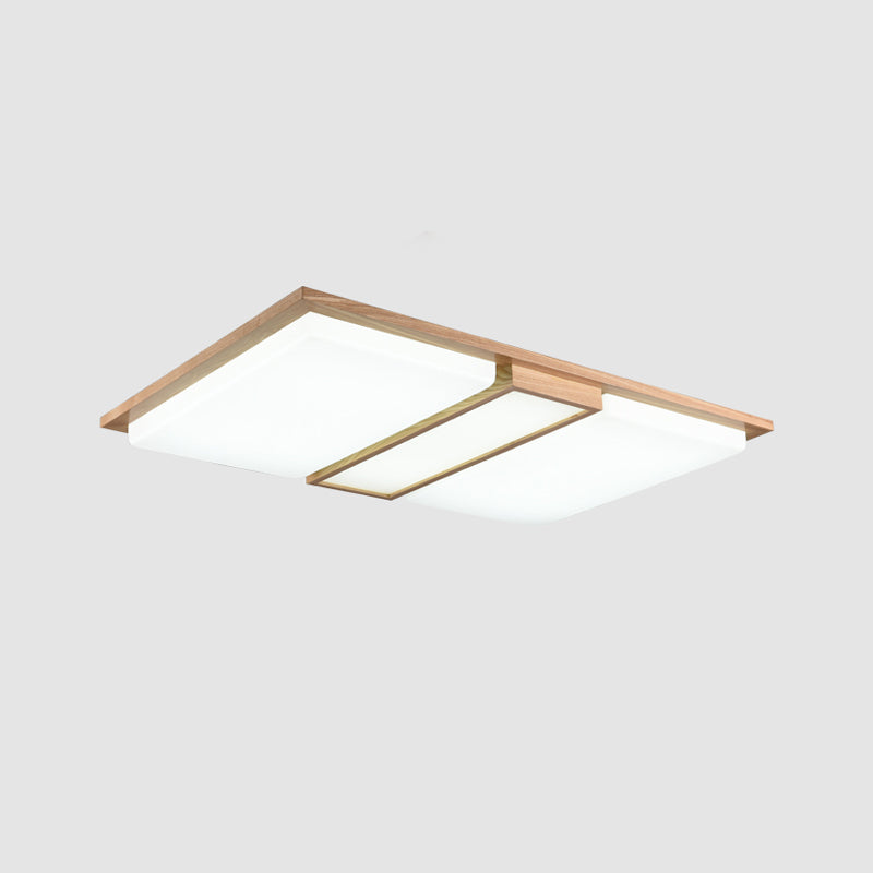 Splicing Rectangles LED Flush Mount Simple Wooden Living Room Flushmount Ceiling Light in Beige Clearhalo 'Ceiling Lights' 'Close To Ceiling Lights' 'Close to ceiling' 'Flush mount' Lighting' 2038580