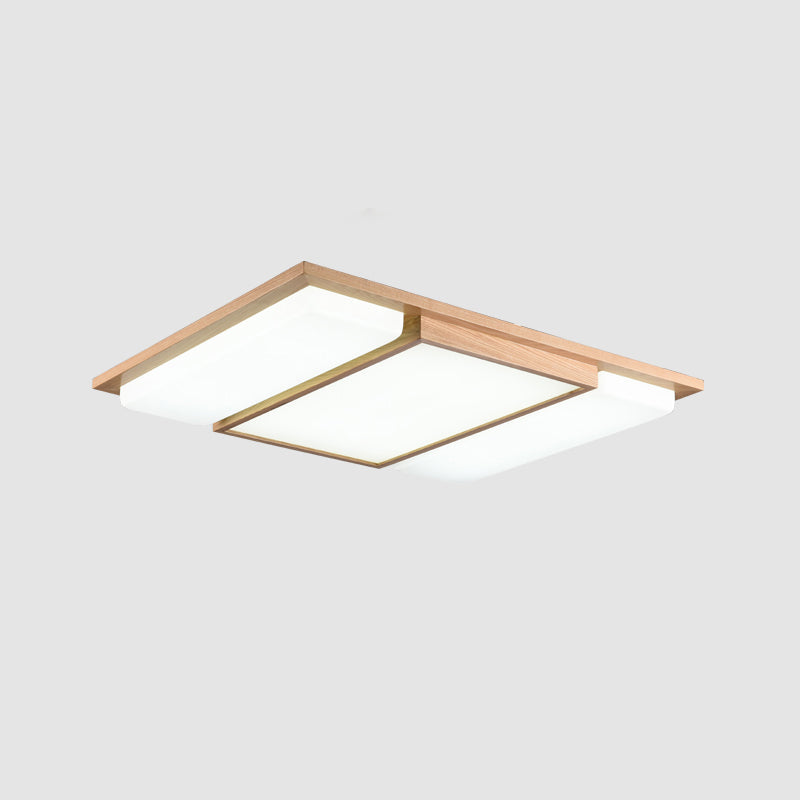 Splicing Rectangles LED Flush Mount Simple Wooden Living Room Flushmount Ceiling Light in Beige Clearhalo 'Ceiling Lights' 'Close To Ceiling Lights' 'Close to ceiling' 'Flush mount' Lighting' 2038582