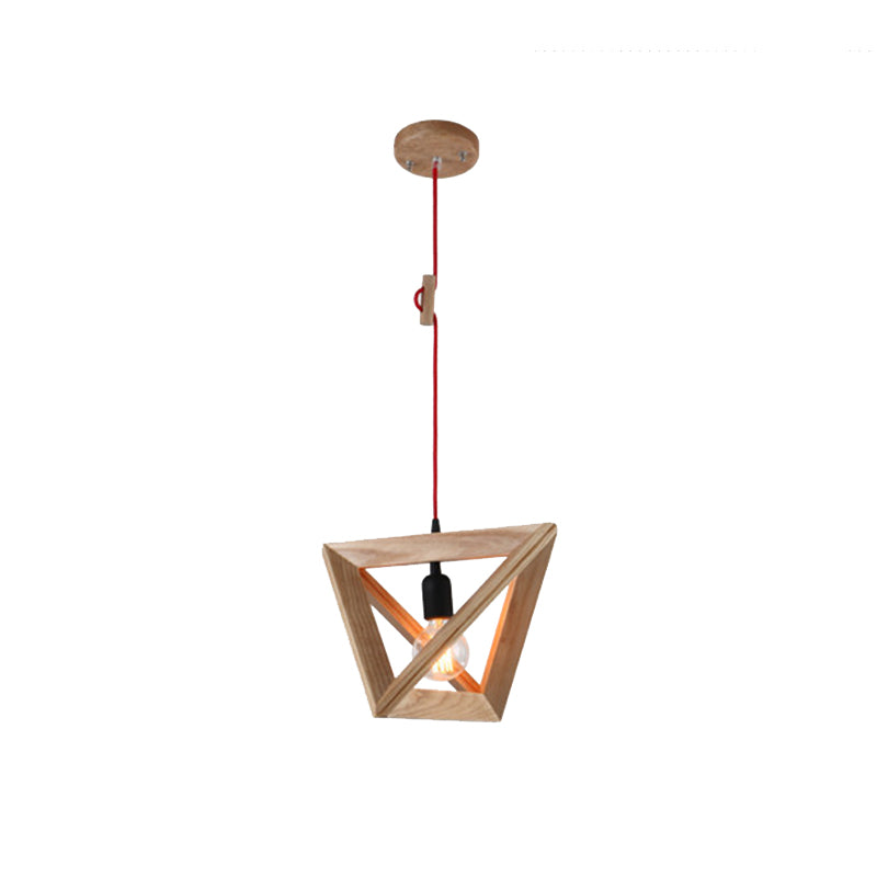 Geometric Shade Dining Room Hanging Lamp Wooden 1��Head Contemporary Pendant Ceiling Light Clearhalo 'Ceiling Lights' 'Modern Pendants' 'Modern' 'Pendant Lights' 'Pendants' Lighting' 2038753