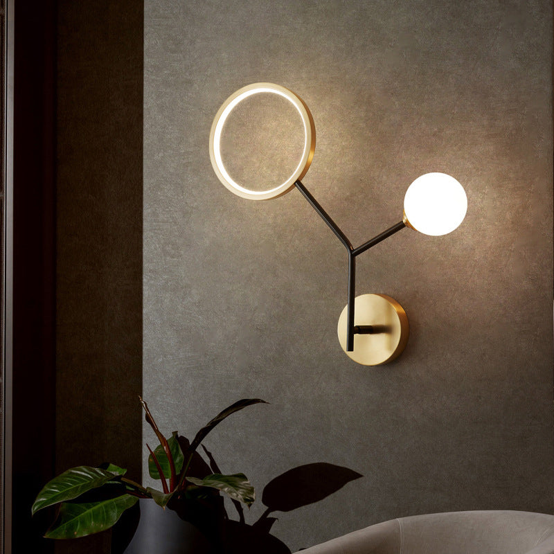 Cream Glass Modo Wall Sconce Lamp Minimalist LED Wall Lighting Fixture for Bedroom Clearhalo 'Cast Iron' 'Glass' 'Industrial' 'Modern wall lights' 'Modern' 'Tiffany' 'Traditional wall lights' 'Wall Lamps & Sconces' 'Wall Lights' Lighting' 2038918