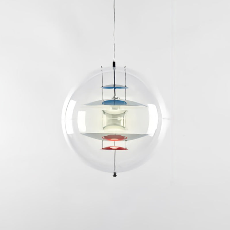 Global Ceiling Pendant Modernity Clear Glass 1 Light Down Lighting with Inner Layered Shade Clearhalo 'Ceiling Lights' 'Glass shade' 'Glass' 'Modern Pendants' 'Modern' 'Pendant Lights' 'Pendants' Lighting' 2038971