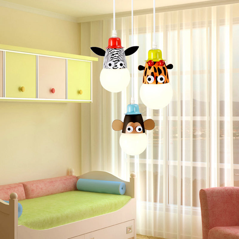 Animal Baby Bedroom Pendant Light Metal Modern Cartoon Hanging Light Clearhalo 'Ceiling Lights' 'Pendant Lights' 'Pendants' Lighting' 203901