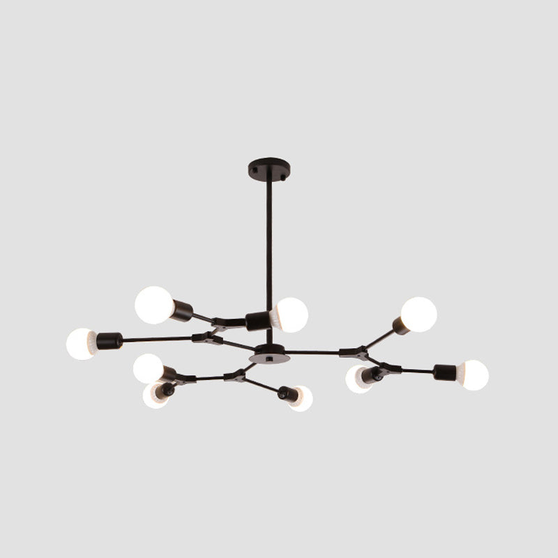 Metal Sputnik Chandelier Modern Pendant Lighting Fixture with Molecular White Glass Shade Clearhalo 'Ceiling Lights' 'Chandeliers' 'Glass shade' 'Glass' 'Modern Chandeliers' 'Modern' 'Pendant Lights' Lighting' 2039532