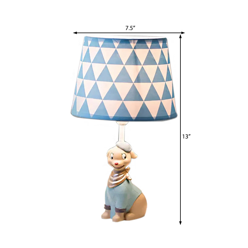 Cartoon Blue Reading Light Smiling Doggy 1 Head Resin Desk Light for Child Bedside Clearhalo 'Lamps' 'Table Lamps' Lighting' 204349