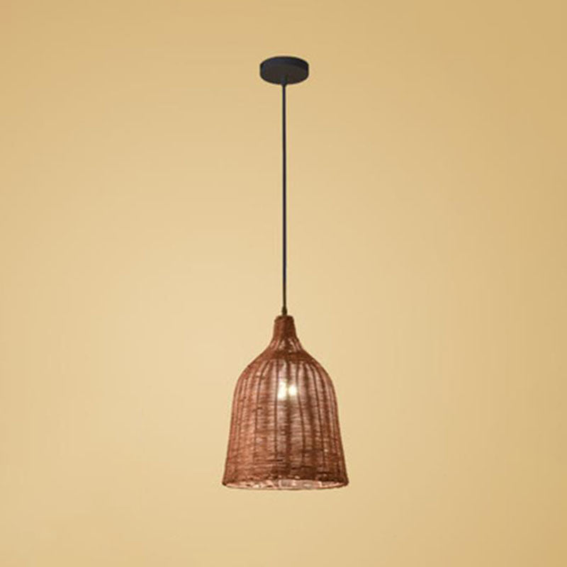 Trumpet Tearoom Ceiling Hang Light Bamboo 1 Head Asian Style Suspension Pendant Lamp Clearhalo 'Ceiling Lights' 'Pendant Lights' 'Pendants' Lighting' 2044391