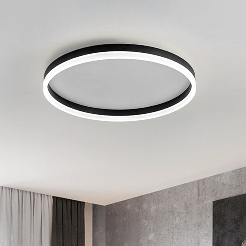 Circular Flush Mount Lighting Minimalist Acrylic Bedroom LED Flush Mount Fixture Black White Clearhalo 'Ceiling Lights' 'Close To Ceiling Lights' 'Close to ceiling' 'Flush mount' Lighting' 2046458