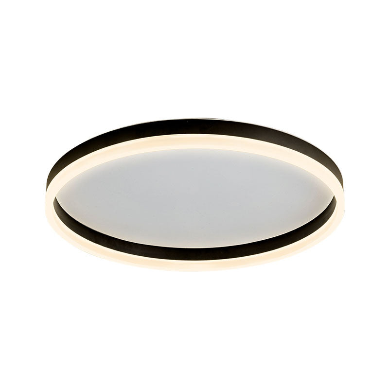 Circular Flush Mount Lighting Minimalist Acrylic Bedroom LED Flush Mount Fixture Black Warm Clearhalo 'Ceiling Lights' 'Close To Ceiling Lights' 'Close to ceiling' 'Flush mount' Lighting' 2046460