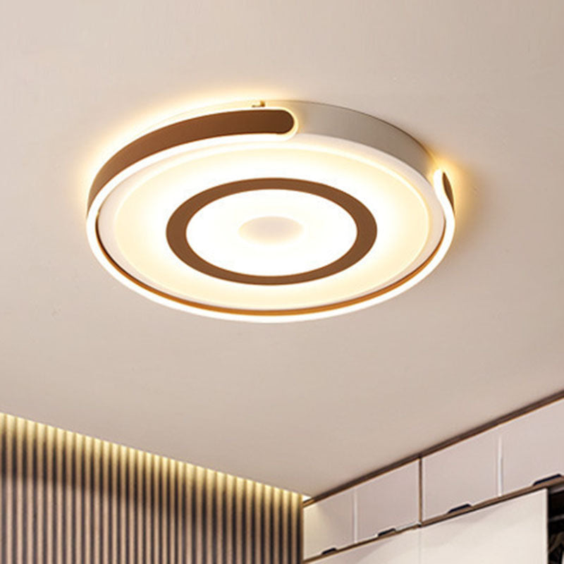 Metal Halo-Like Ring Flush Ceiling Light Contemporary Coffee LED Flush Mount Lighting Fixture Clearhalo 'Ceiling Lights' 'Close To Ceiling Lights' 'Close to ceiling' 'Flush mount' Lighting' 2046462