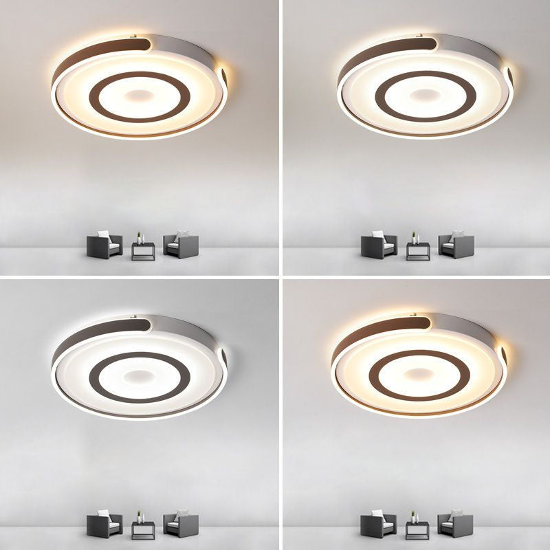 Metal Halo-Like Ring Flush Ceiling Light Contemporary Coffee LED Flush Mount Lighting Fixture Clearhalo 'Ceiling Lights' 'Close To Ceiling Lights' 'Close to ceiling' 'Flush mount' Lighting' 2046464