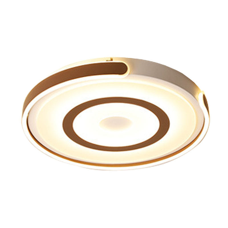 Metal Halo-Like Ring Flush Ceiling Light Contemporary Coffee LED Flush Mount Lighting Fixture Clearhalo 'Ceiling Lights' 'Close To Ceiling Lights' 'Close to ceiling' 'Flush mount' Lighting' 2046465